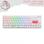 Ducky One 2 SF Pure White RGB Геймърска механична клавиатура с Kailh BOX Silent Pink суичове