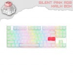 Ducky One 2 TKL White RGB Геймърска механична клавиатура с Kailh BOX Silent Pink суичове