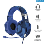 Trust GXT 322B CARUS Blue Camo Геймърски слушалки с микрофон