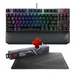 Комплект ASUS ROG Strix Scope TKL Deluxe Механична клавиатура и ASUS ROG Strix Edge Limited Nordic Пад