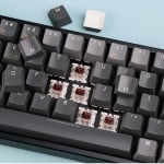 Keychron K6 Hot-Swappable 65% White LED Геймърска механична клавиатура с Gateron Blue суичове