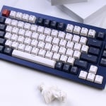 Keychron Q1 Navy Blue QMK TKL 75% RGB Геймърска механична клавиатура с Gateron Phantom Blue суичове