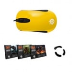 Steelseries Kinzu v2 Yellow + QcK Limited + Glides