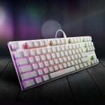 Sharkoon PureWriter TKL RGB White Геймърска механична нископрофилна клавиатура с Kailh Low Profile Red суичове