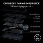 Razer BlackWidow V4 75% Black Геймърска механична клавиатура с Razer Orange суичове