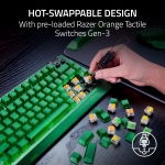 Razer BlackWidow V4 75% Hot-Swappable Phantom Green Edition Геймърска механична клавиатура с Razer Orange суичове
