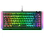 Razer BlackWidow V4 75% Hot-Swappable Phantom Green Edition Геймърска механична клавиатура с Razer Orange суичове