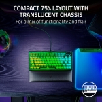 Razer BlackWidow V4 75% Hot-Swappable Phantom Green Edition Геймърска механична клавиатура с Razer Orange суичове