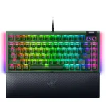 Razer BlackWidow V4 75% Hot-Swappable Phantom Green Edition Геймърска механична клавиатура с Razer Orange суичове