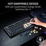 Razer BlackWidow V4 Tenkeyless HyperSpeed Безжична геймърска механична клавиатура с Razer Orange Tactile суичове