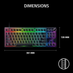 Razer Huntsman V3 Pro Low-profile TKL 8K Black Геймърска аналогова оптична клавиатура с Razer Low-profile Analog Optical Switches Gen-2