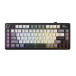 Royal Kludge L75 Mocha Grey Hot-Swappable Безжична геймърска механична клавиатура с RK Linear Cream суичове