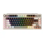 Royal Kludge L75 Mocha Grey Hot-Swappable Безжична геймърска механична клавиатура с RK Linear Cream суичове