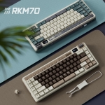 Royal Kludge M70 Mocha Grey Hot-Swappable Безжична геймърска механична клавиатура с RK Linear Cream суичове
