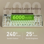 Royal Kludge M70 Mocha Grey Hot-Swappable Безжична геймърска механична клавиатура с RK Linear Cream суичове
