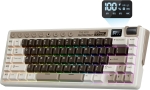 Royal Kludge M70 Mocha Grey Hot-Swappable Безжична геймърска механична клавиатура с RK Linear Cream суичове