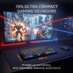 Royal Kludge M75 HE Hephaestus Геймърска механична клавиатура с RK Mint регулируеми суичове