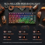 Royal Kludge M75 HE Hephaestus Геймърска механична клавиатура с RK Mint регулируеми суичове