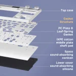 Royal Kludge M87 Ocean Blue Hot-Swappable Безжична геймърска механична клавиатура с RK Linear Cream суичове