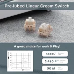 Royal Kludge M87 Ocean Blue Hot-Swappable Безжична геймърска механична клавиатура с RK Linear Cream суичове