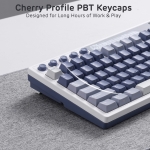 Royal Kludge M87 Ocean Blue Hot-Swappable Безжична геймърска механична клавиатура с RK Linear Cream суичове