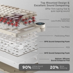 Royal Kludge N80 Pearly Dawn Low-Profile Безжична геймърска механична клавиатура с RK Low Profile Red суичове