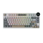 Royal Kludge N80 Pearly Dawn Low-Profile Безжична геймърска механична клавиатура с RK Low Profile Red суичове