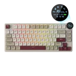 Royal Kludge N80 Pearly Dawn Low-Profile Безжична геймърска механична клавиатура с RK Low Profile Red суичове
