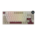 Royal Kludge N80 Pearly Dawn Low-Profile Безжична геймърска механична клавиатура с RK Low Profile Red суичове