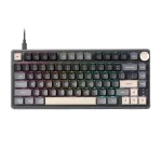 Royal Kludge R75 Sky Cyan Hot-Swappable Геймърска механична клавиатура с RK Fast Silver суичове