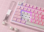 Royal Kludge R75 Pink Melody Hot-Swappable Геймърска механична клавиатура с RK Linear Cream суичове