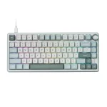 Royal Kludge R75 Sky Cyan Hot-Swappable Геймърска механична клавиатура с RK Fast Silver суичове