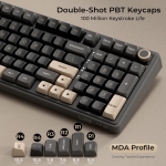 Royal Kludge R98Pro Phantom Hot-Swappable Геймърска механична клавиатура с RK Linear Cream суичове