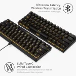 Royal Kludge RK61 White Hot-Swappable Безжична геймърска механична клавиатура с RK Red суичове