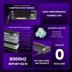 Royal Kludge RK68 HE Phantom Геймърска механична клавиатура с RK Mint регулируеми суичове