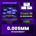 Royal Kludge RK68 HE Phantom Геймърска механична клавиатура с RK Mint регулируеми суичове