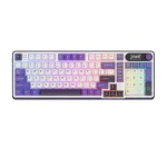 Royal Kludge S98 Blackberry Mousse Hot-Swappable Безжична геймърска механична клавиатура с RK Chartreuse суичове