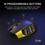 Corsair Scimitar Elite Wireless SE MMO Black Yellow Безжична геймърска оптична мишка