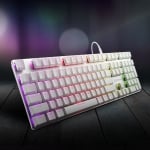 Sharkoon PureWriter RGB White Геймърска механична нископрофилна клавиатура с Kailh Low Profile Red суичове