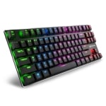 Sharkoon PureWriter RGB White Геймърска механична нископрофилна клавиатура с Kailh Low Profile Red суичове