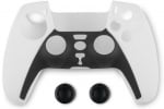 Spartan Gear Silicon Skin Cover Black/White & Thumbs Геймърски аксесоар за контролер за PlayStation 5