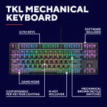 Trust GXT 864 Cada TKL Геймърска механична клавиатура с Huano Brown суичове