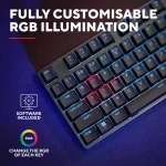 Trust GXT 864 Cada TKL Геймърска механична клавиатура с Huano Brown суичове