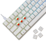 White Shark SHINOBI 2 White Геймърска механична клавиатура с Red суичове