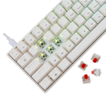 White Shark SHINOBI 2 White Геймърска механична клавиатура с Red суичове
