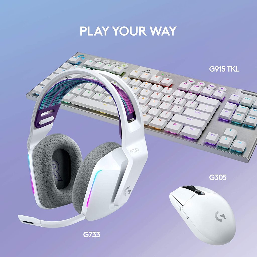 Logitech G733 White Lightspeed Wireless RGB Безжични ...